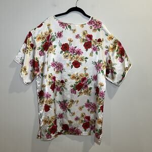 Vintage‎ Victoria’s Secret Gold Label Satin Floral Pullover Sleep Night Shirt L